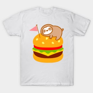 Cute Cheeseburger Sloth T-Shirt